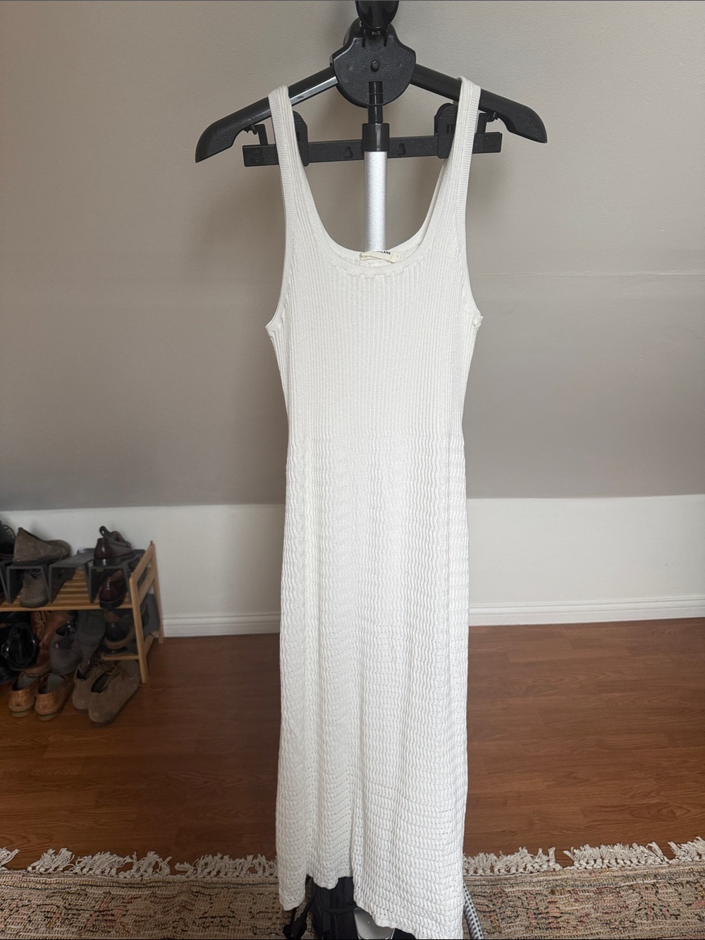 Everlane Cream Ribbed Tank Maxi Dress